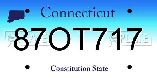 87OT717 Connecticut License Plate