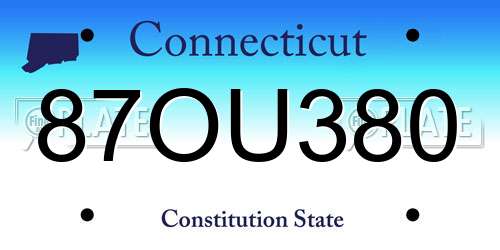 87OU380 Connecticut License Plate
