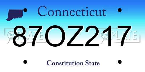 87OZ217 Connecticut License Plate