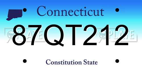 87QT212 Connecticut License Plate