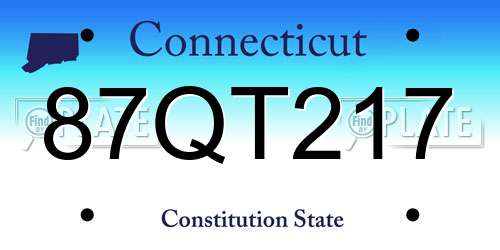 87QT217 Connecticut License Plate
