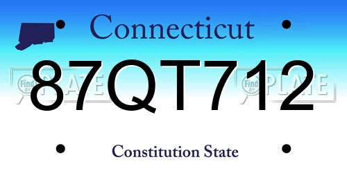 87QT712 Connecticut License Plate