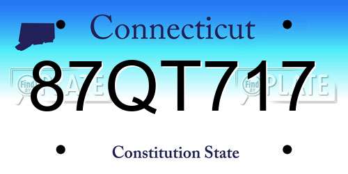 87QT717 Connecticut License Plate