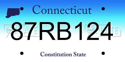 87RB124 Connecticut License Plate