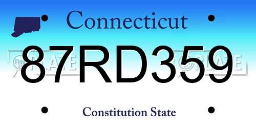 87RD359 Connecticut License Plate