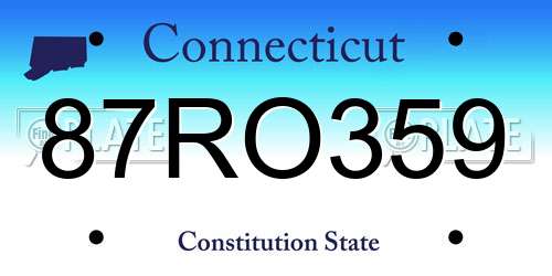 87RO359 Connecticut License Plate