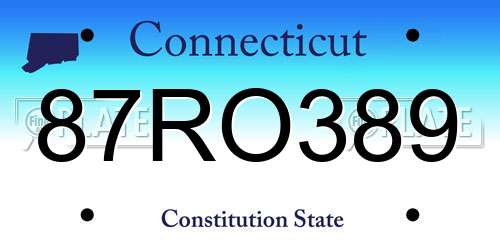 87RO389 Connecticut License Plate