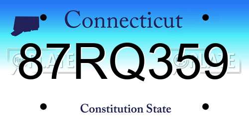 87RQ359 Connecticut License Plate