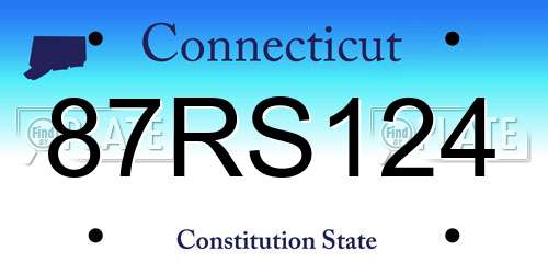 87RS124 Connecticut License Plate