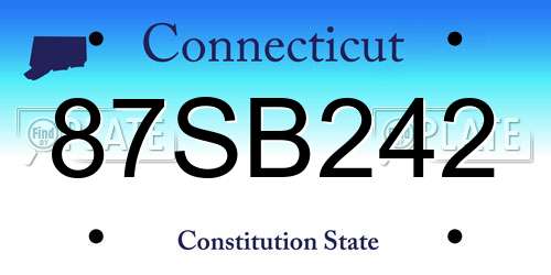 87SB242 Connecticut License Plate