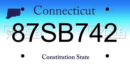87SB742 Connecticut License Plate