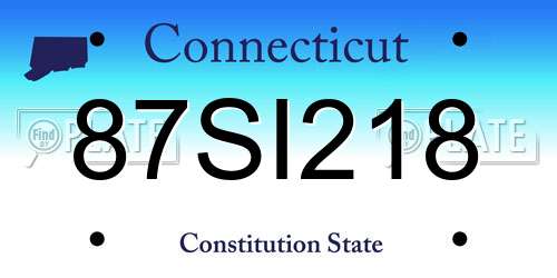 87SI218 Connecticut License Plate