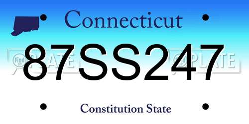 87SS247 Connecticut License Plate