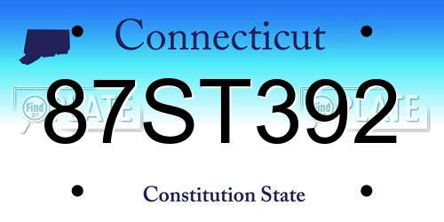 87ST392 Connecticut License Plate