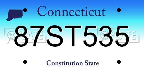 87ST535 Connecticut License Plate
