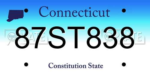 87ST838 Connecticut License Plate