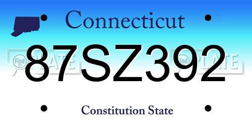 87SZ392 Connecticut License Plate
