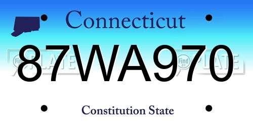 87WA970 Connecticut License Plate