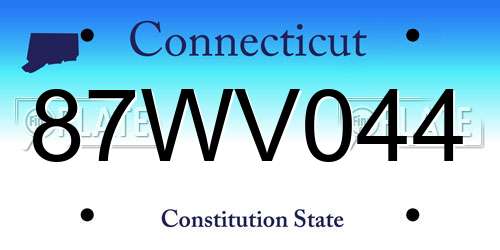 87WV044 Connecticut License Plate