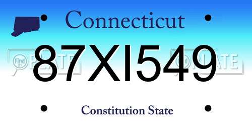 87XI549 Connecticut License Plate