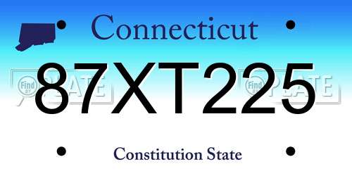 87XT225 Connecticut License Plate