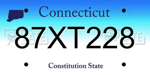 87XT228 Connecticut License Plate