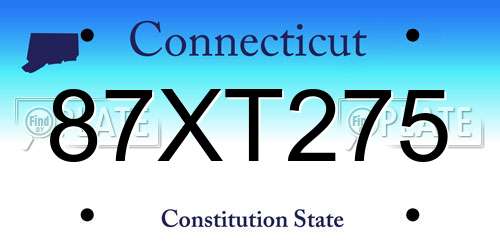 87XT275 Connecticut License Plate