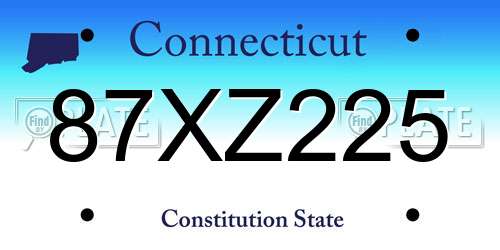 87XZ225 Connecticut License Plate