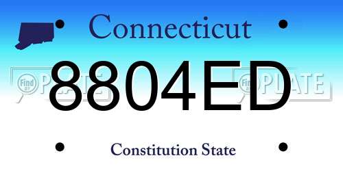 8804ED Connecticut License Plate
