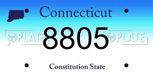 8805 Connecticut License Plate