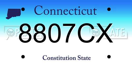 8807CX Connecticut License Plate