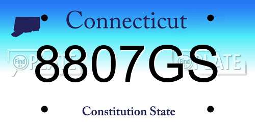 8807GS Connecticut License Plate