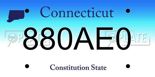 880AE0 Connecticut License Plate