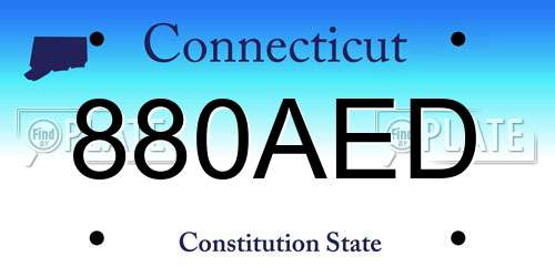 880AED Connecticut License Plate