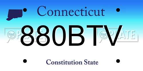 880BTV Connecticut License Plate