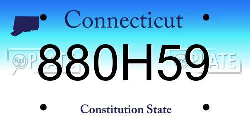 880H59 Connecticut License Plate
