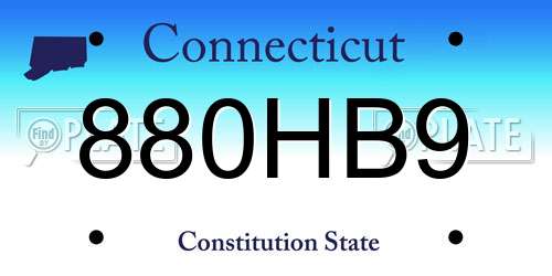 880HB9 Connecticut License Plate