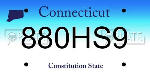 880HS9 Connecticut License Plate