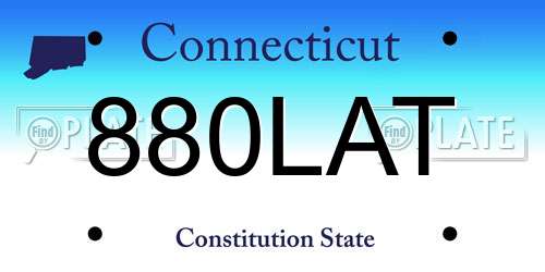 880LAT Connecticut License Plate
