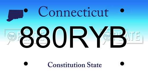880RYB Connecticut License Plate