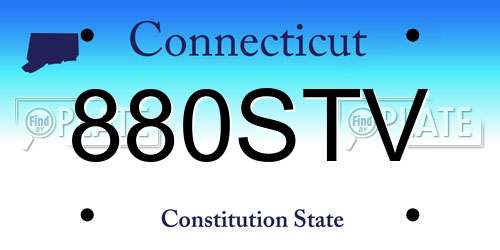 880STV Connecticut License Plate