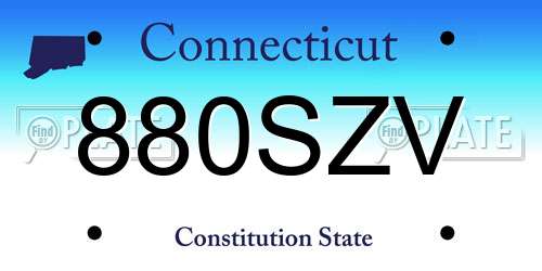 880SZV Connecticut License Plate