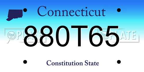 880T65 Connecticut License Plate