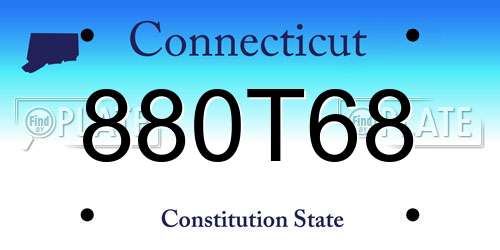 880T68 Connecticut License Plate