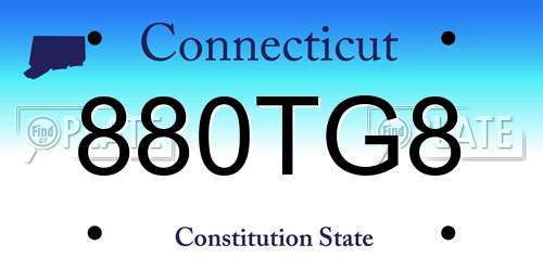 880TG8 Connecticut License Plate