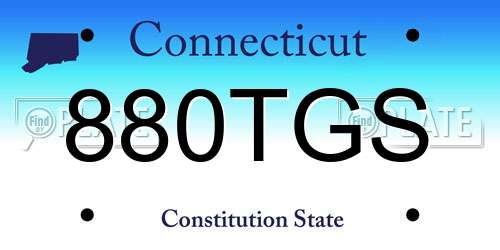880TGS Connecticut License Plate