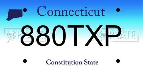 880TXP Connecticut License Plate