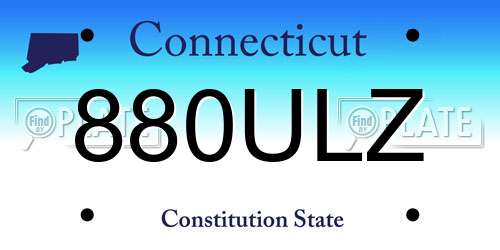 880ULZ Connecticut License Plate
