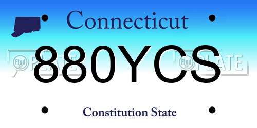 880YCS Connecticut License Plate