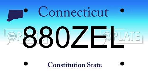 880ZEL Connecticut License Plate